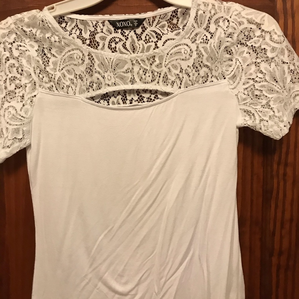White lace shirt